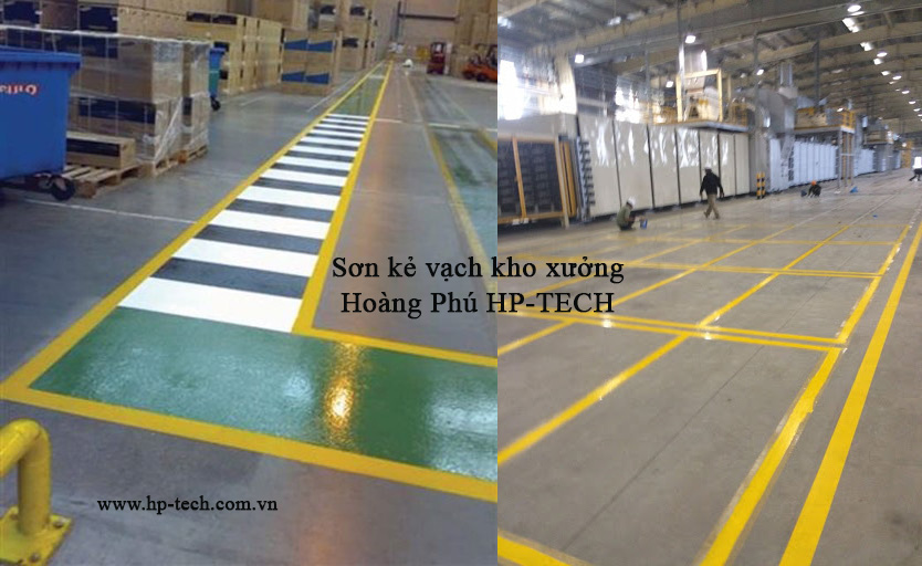 Sơn kẻ vạch nhà xưởng, kho xưởng HP-TECH